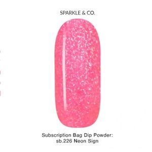 Sparkle & Co Nail Dip Powder Polish Neon Sign (Glow-in-the-Dark) + swatch stick